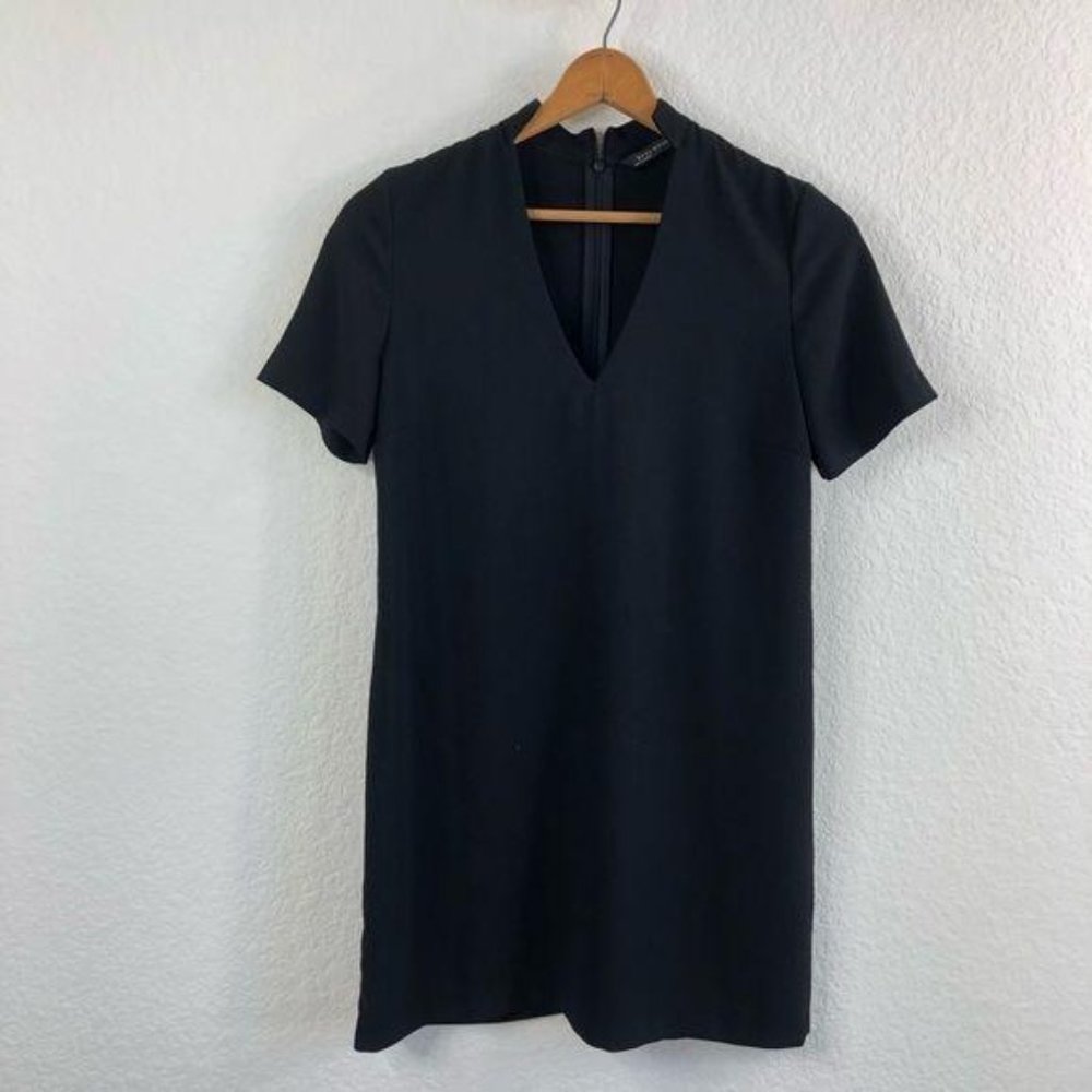 Zara Choker V Neck Plunge Shift Mini Dress Frock - Picture 2 of 7
